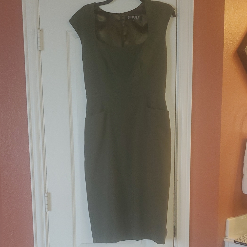Single Los Angeles Women's Olive Midi Dress Size 8